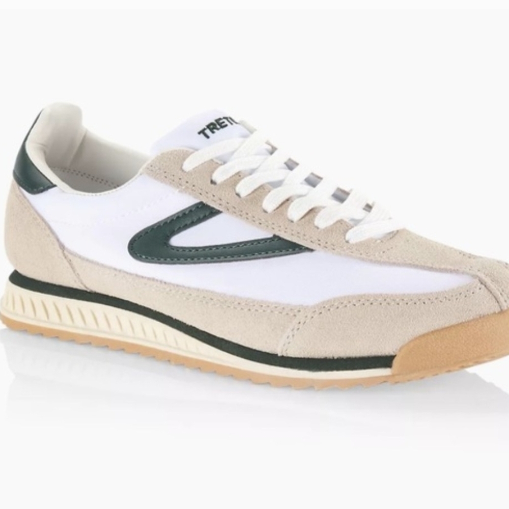 Tretorn Women's White and Green Sneakers Rawlins 2.0 Size 8 1/2